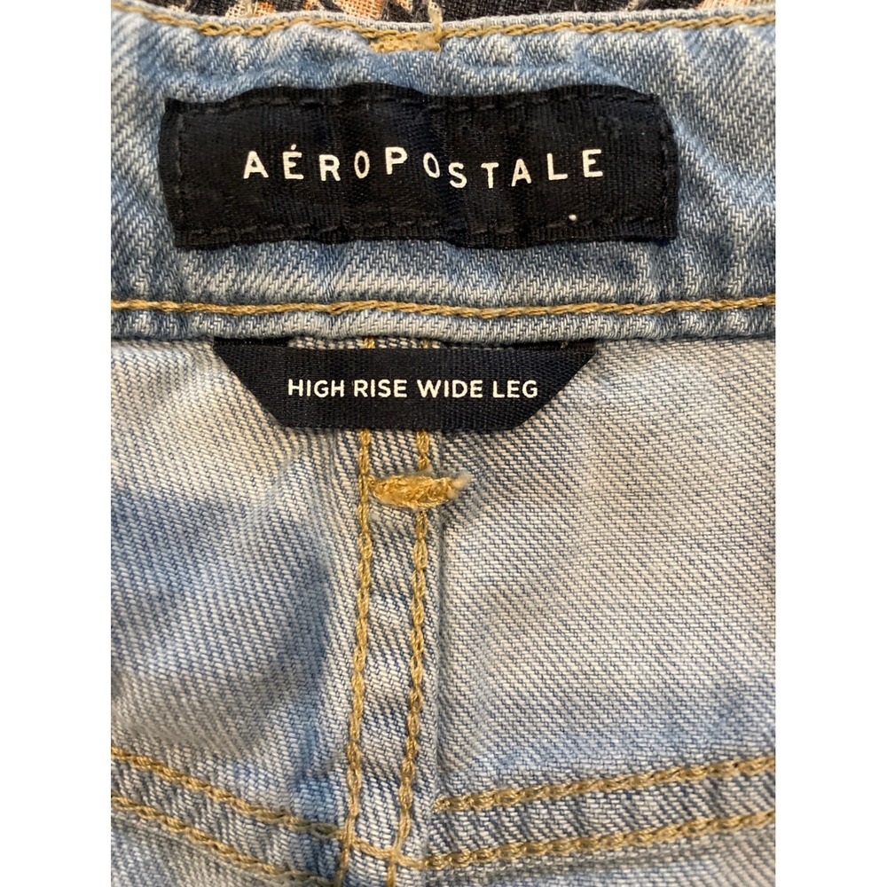 Aeropostale Jeans Women's 14 Blue New High Rise Wide Leg Non-Stretch Denim New - Picture 9 of 14